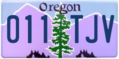 OR license plate 011TJV