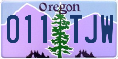 OR license plate 011TJW