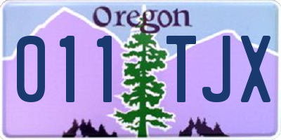 OR license plate 011TJX