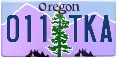 OR license plate 011TKA