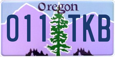 OR license plate 011TKB