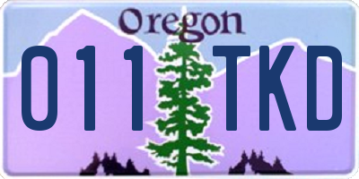 OR license plate 011TKD