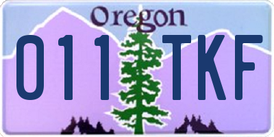 OR license plate 011TKF