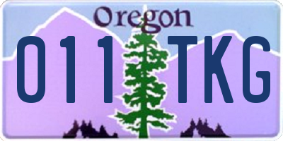 OR license plate 011TKG