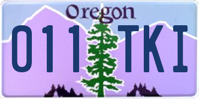 OR license plate 011TKI