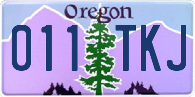 OR license plate 011TKJ