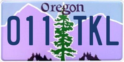 OR license plate 011TKL
