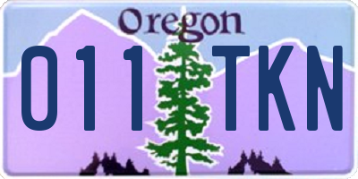 OR license plate 011TKN