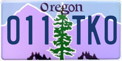 OR license plate 011TKO