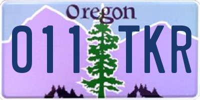 OR license plate 011TKR