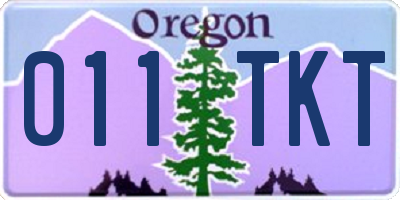 OR license plate 011TKT