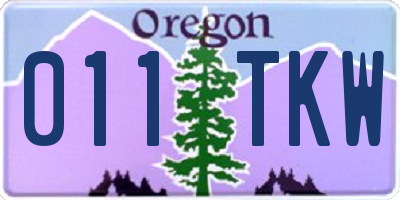 OR license plate 011TKW