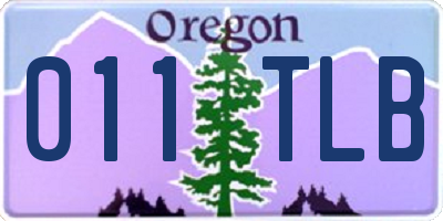 OR license plate 011TLB