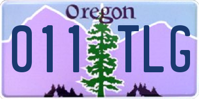 OR license plate 011TLG