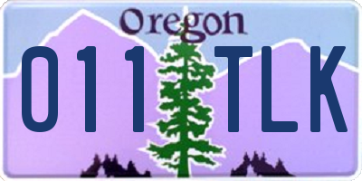 OR license plate 011TLK