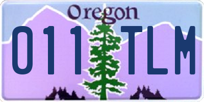 OR license plate 011TLM