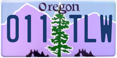 OR license plate 011TLW
