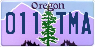 OR license plate 011TMA