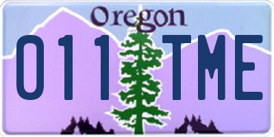 OR license plate 011TME