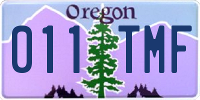 OR license plate 011TMF
