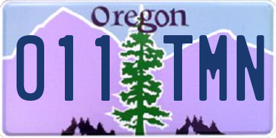 OR license plate 011TMN