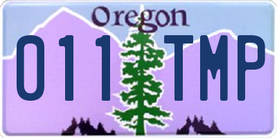 OR license plate 011TMP