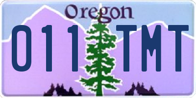 OR license plate 011TMT