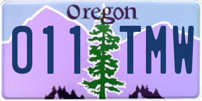 OR license plate 011TMW