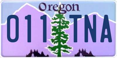 OR license plate 011TNA