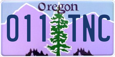 OR license plate 011TNC