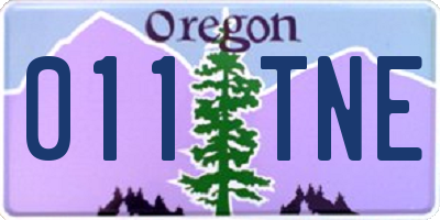 OR license plate 011TNE