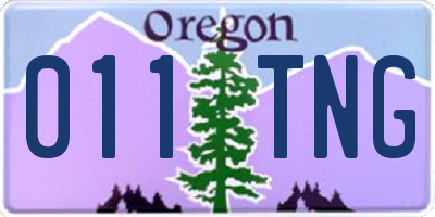 OR license plate 011TNG