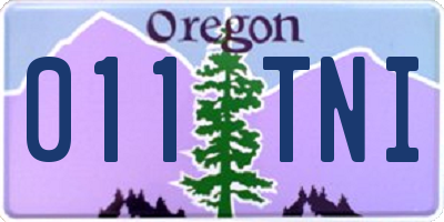 OR license plate 011TNI