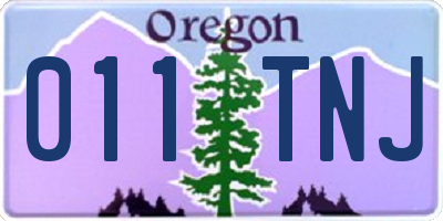 OR license plate 011TNJ