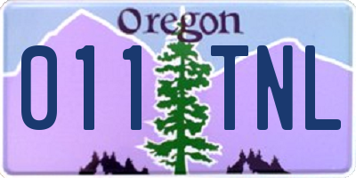 OR license plate 011TNL