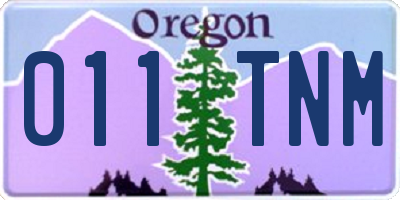 OR license plate 011TNM