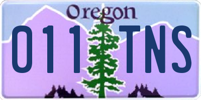 OR license plate 011TNS