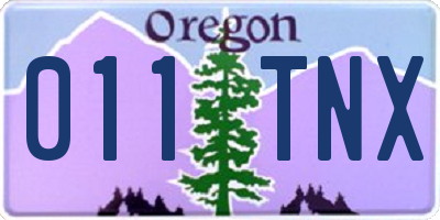 OR license plate 011TNX