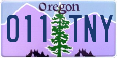 OR license plate 011TNY