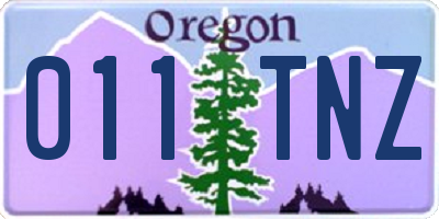 OR license plate 011TNZ