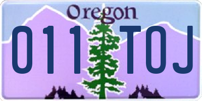 OR license plate 011TOJ