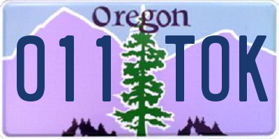 OR license plate 011TOK