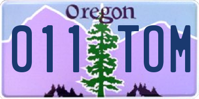 OR license plate 011TOM