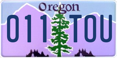OR license plate 011TOU
