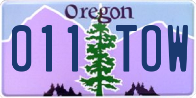 OR license plate 011TOW