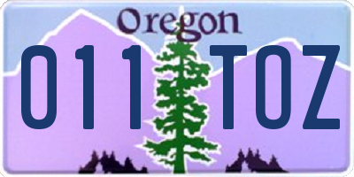 OR license plate 011TOZ