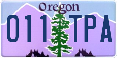 OR license plate 011TPA