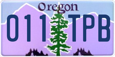 OR license plate 011TPB