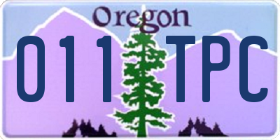 OR license plate 011TPC