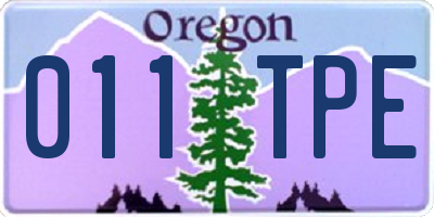 OR license plate 011TPE